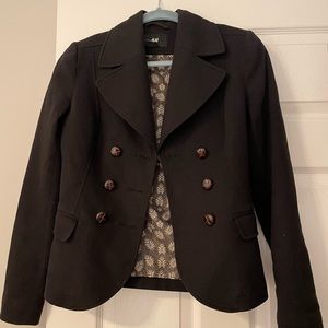 H&M black double-breasted blazer. Size 6.